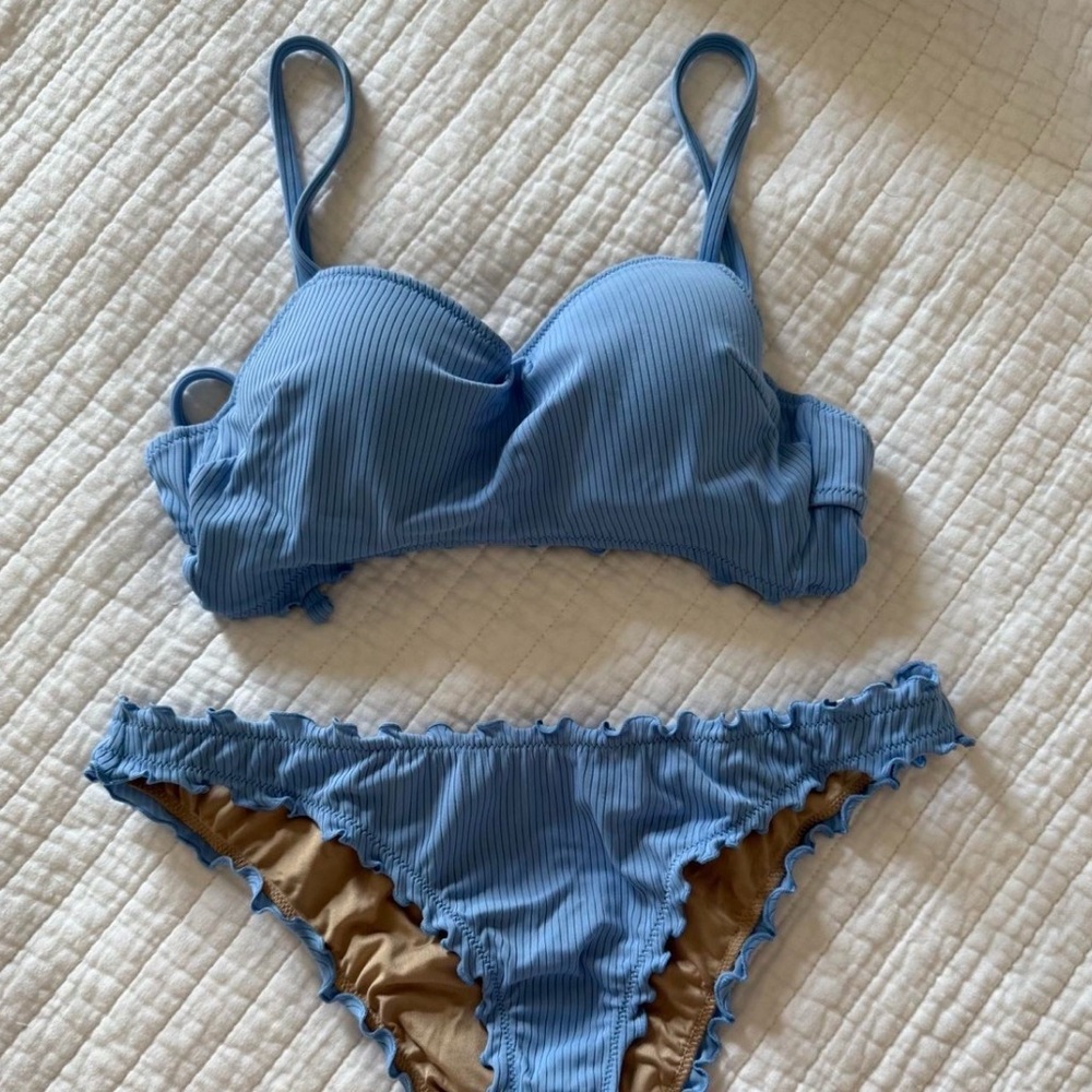 Target Blue Ribbed Bikini Set